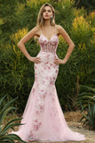 Corsé de Sirena Negra, Lentejuelas, Vestido largo de graduación floral con encaje en la espalda