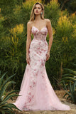 Corsé de Sirena Negra, Lentejuelas, Vestido largo de graduación floral con encaje en la espalda
