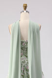 Vestido largo de graduación sin tirantes, lentejuelas de salvia polvoriento, bordado y abertura