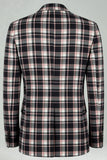 Solapa con muesca de cuadrícula azul verde 2 piezas Trajes de fiesta para hombre