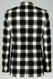Trajes de fiesta para hombre de 2 piezas con solapa con muesca en blanco y negro