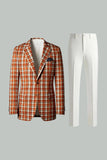 Trajes de fiesta para hombre de 2 piezas con solapa con muesca en blanco y negro