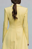 Vestido de trabajo de manga larga con solapa Yellow Peak Line, manga larga