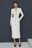 Vestido blazer de solapa de solapa con solapa de marfil