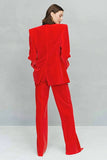 Trajes de solapa de solapa de pico en rojo de dos piezas