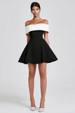 Vestido negro Off The Shoulder A Line Little