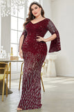Vestido de madre de la novia de talla grande de lentejuelas de lentejuelas en V