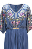 Vestido de los años 20 con cuello en V y lentejuelas negras con cuello en V y cinturón
