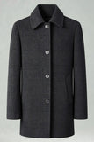 Abrigo largo de invierno de hombre con solapa gris oscuro