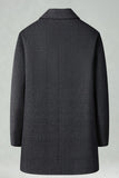 Abrigo largo de invierno de hombre con solapa gris oscuro