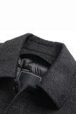 Abrigo largo de invierno de hombre con solapa gris oscuro