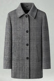 Abrigo largo de invierno de hombre con solapa gris oscuro
