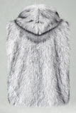 Chaleco con capucha de piel sintética camello para hombre