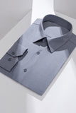 Traje de manga larga de manga larga con cuello puntiagudo azul gris