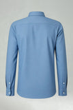 Traje liso de hombre azul gris slim fit