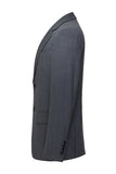 Trajes de solapa de tres piezas grises con muescas de un solo pecho