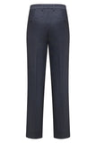 Traje de hombre de tres piezas con solapa gris a rayas y muescas