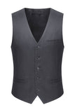 Trajes grises de solapa Slim Fit Peak Peak de 3 piezas