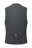 Trajes grises de solapa Slim Fit Peak Peak de 3 piezas