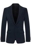 Traje de hombre slim fit de 3 piezas con solapa con muescas azul marino