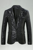 Blazer de solapa de hombre con solapa dorada brillante