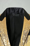 Blazer de solapa de hombre con solapa dorada brillante