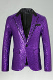 Blazer de solapa de hombre con solapa dorada brillante