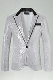 Blazer de solapa de hombre con solapa dorada brillante