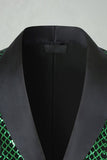 Saco de graduación de hombre con solapa de chales de lentejuelas verdes