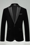 Americana formal de solapa con visera de terciopelo negro