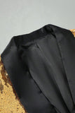 Blazer de baile de fin de curso de hombre con chales dorados con solapa de una sola hebilla