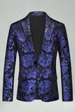 Blazer de graduación Jacquard plateado con solapa