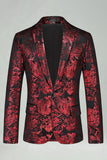 Blazer de graduación Jacquard plateado con solapa