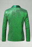 Americana de baile de graduación de hombre con chalel verde brillante