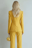 Traje de baile de graduación Peak, solapa de dos piezas, amarillo slim fit de un solo botón