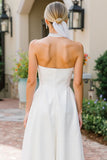 Vestido de novia Midi con encaje de encaje blanco A