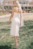 Vestido de novia Midi de tirantes finos blancos