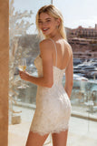 Vestido de novia ajustado con tirantes finos de marfil de encaje