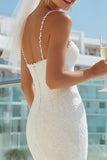 Vestido largo de novia de entajes finos de encaje