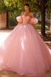 Vestido de gala de corsé rosa descubierto con brillo y vestido de quinceañera