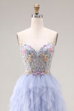 Vestido largo de graduación con tirantes finos de tul con tirantes finos aplicado a ciruela ciruela clara
