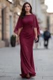 Vestido negro de la Madre de la Novia Sirena Arrugada con media manga