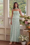 Corsé A-Line de gasa Dusty Sage Dusty Strapless