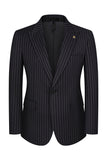 Trajes de baile de graduación de 3 piezas azules One Button Peak Lapel