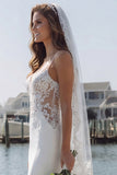 Vestido largo de novia de satén apasionado sirena de marfil con abertura