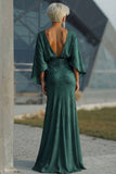Vestido de madre de la novia enfundado de Jacquard de pino con manga media