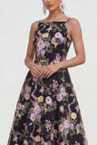 Vestido multifloral midi con tirantes finos A