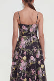 Vestido multifloral midi con tirantes finos A