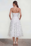 Vestido floral lila midi A-Line sin tirantes con bolsillos