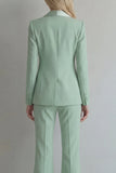 Traje de graduación azul cruzado de dos piezas, pierna ancha y doble cruzado,